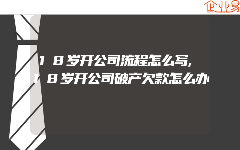 18岁开公司流程怎么写,18岁开公司破产欠款怎么办