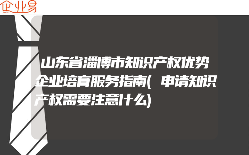 山东省淄博市知识产权优势企业培育服务指南(申请知识产权需要注意什么)