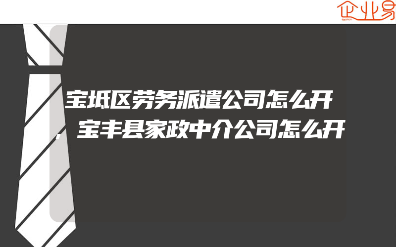 宝坻区劳务派遣公司怎么开,宝丰县家政中介公司怎么开