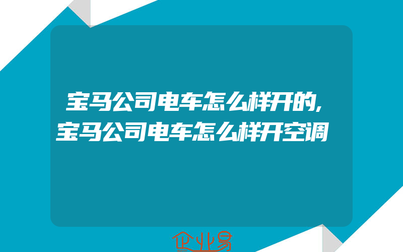 宝马公司电车怎么样开的,宝马公司电车怎么样开空调