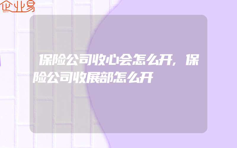 保险公司收心会怎么开,保险公司收展部怎么开