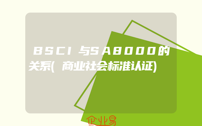 BSCI与SA8000的关系(商业社会标准认证)