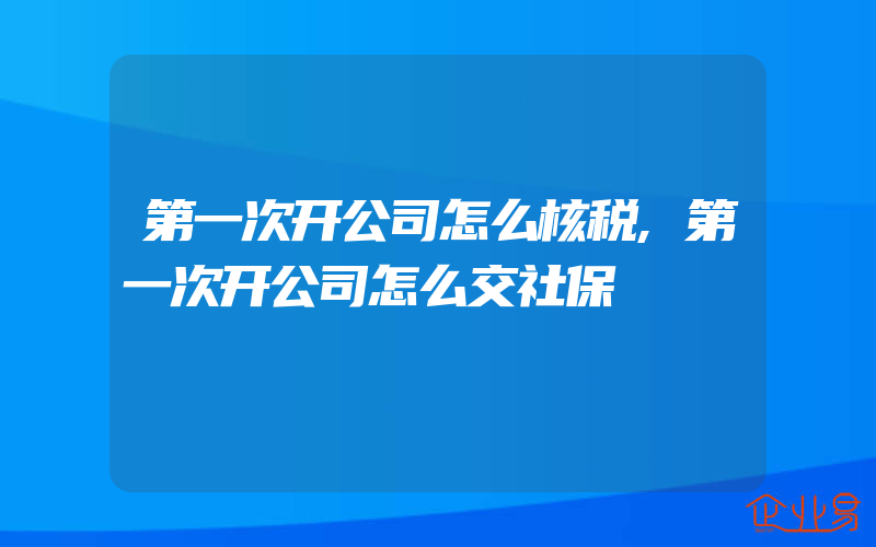 第一次开公司怎么核税,第一次开公司怎么交社保