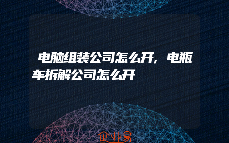 电脑组装公司怎么开,电瓶车拆解公司怎么开