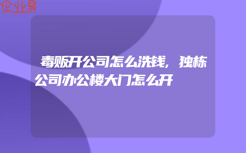 毒贩开公司怎么洗钱,独栋公司办公楼大门怎么开