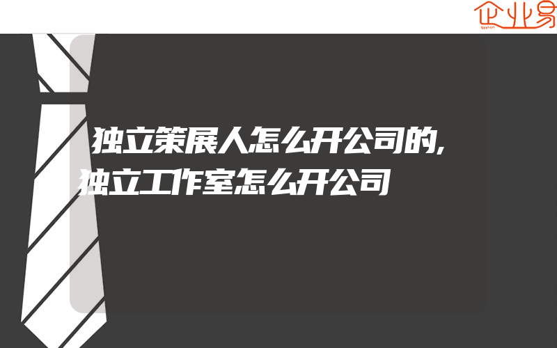 独立策展人怎么开公司的,独立工作室怎么开公司