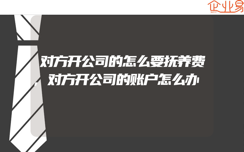 对方开公司的怎么要抚养费,对方开公司的账户怎么办