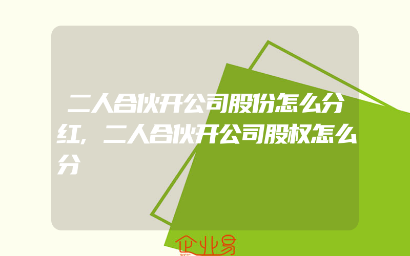 二人合伙开公司股份怎么分红,二人合伙开公司股权怎么分