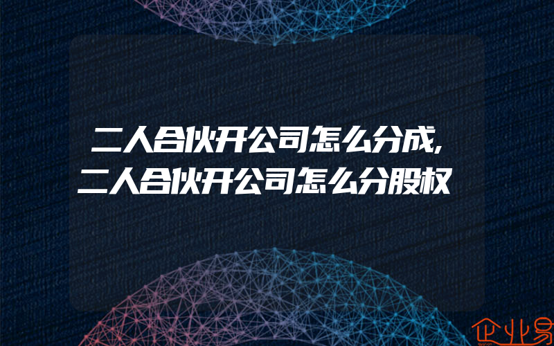 二人合伙开公司怎么分成,二人合伙开公司怎么分股权