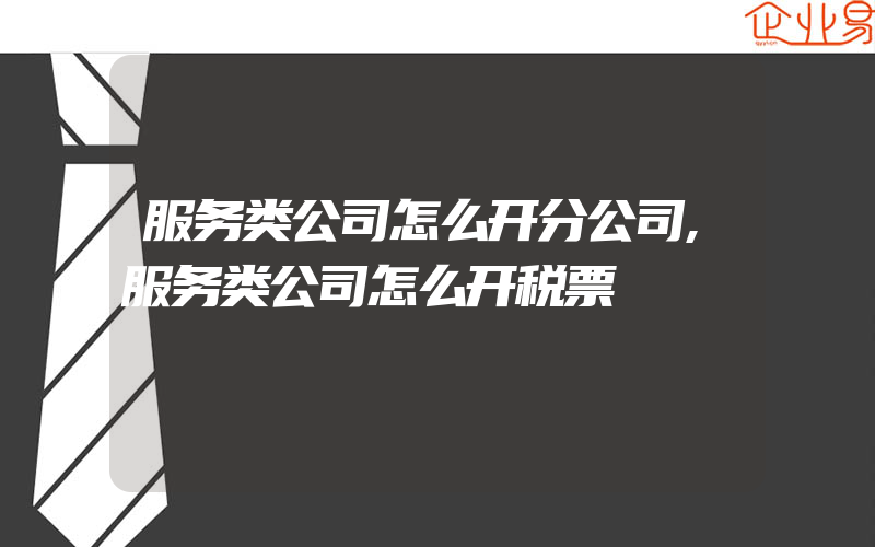 服务类公司怎么开分公司,服务类公司怎么开税票