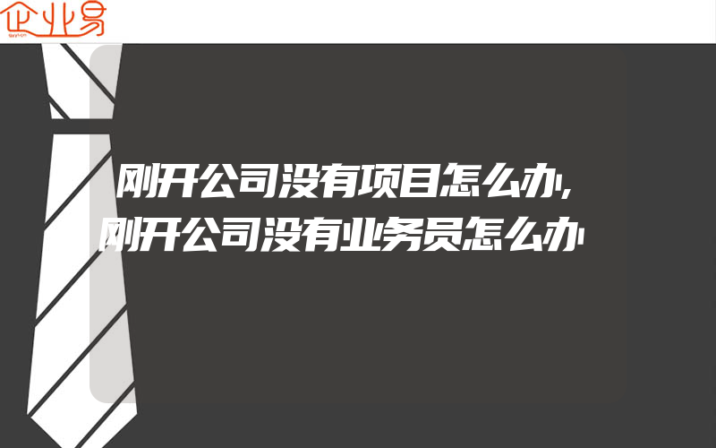 刚开公司没有项目怎么办,刚开公司没有业务员怎么办