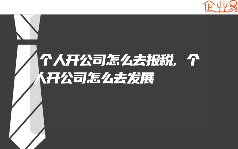 个人开公司怎么去报税,个人开公司怎么去发展