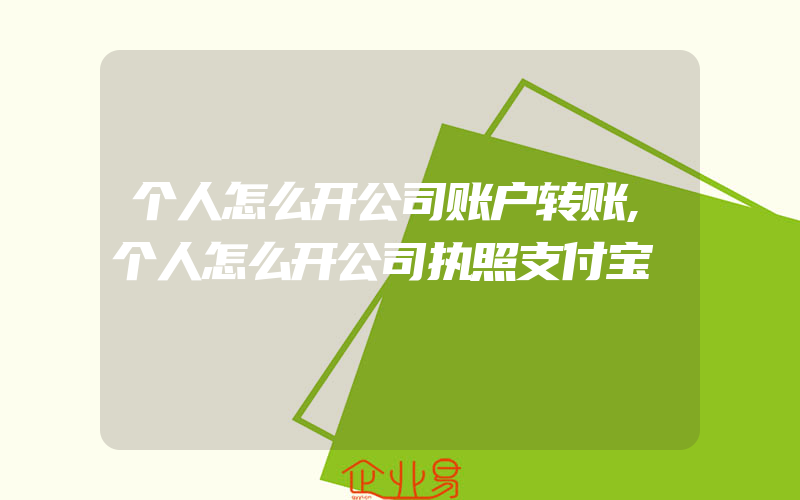 个人怎么开公司账户转账,个人怎么开公司执照支付宝