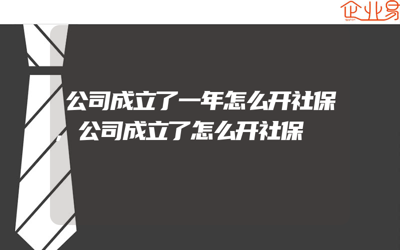 公司成立了一年怎么开社保,公司成立了怎么开社保