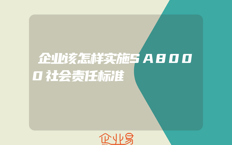 企业该怎样实施SA8000社会责任标准