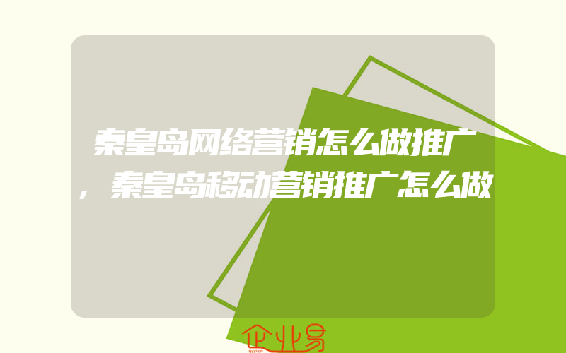 秦皇岛网络营销怎么做推广,秦皇岛移动营销推广怎么做