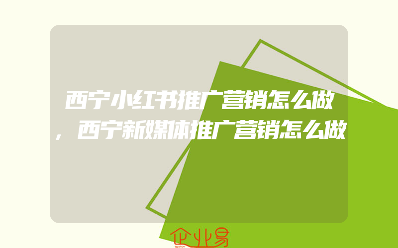 西宁小红书推广营销怎么做,西宁新媒体推广营销怎么做