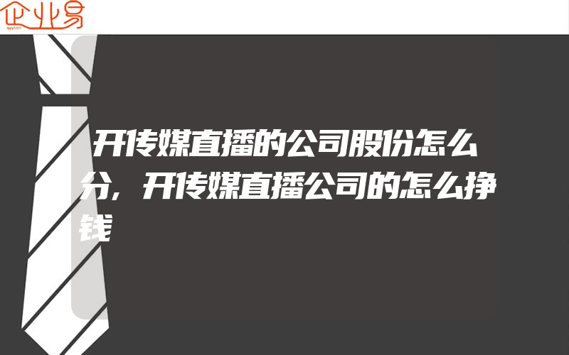 开传媒直播的公司股份怎么分,开传媒直播公司的怎么挣钱