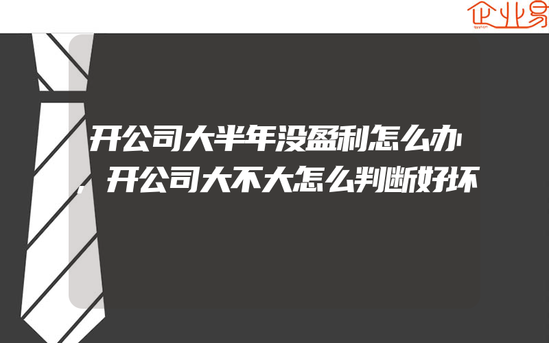 开公司大半年没盈利怎么办,开公司大不大怎么判断好坏