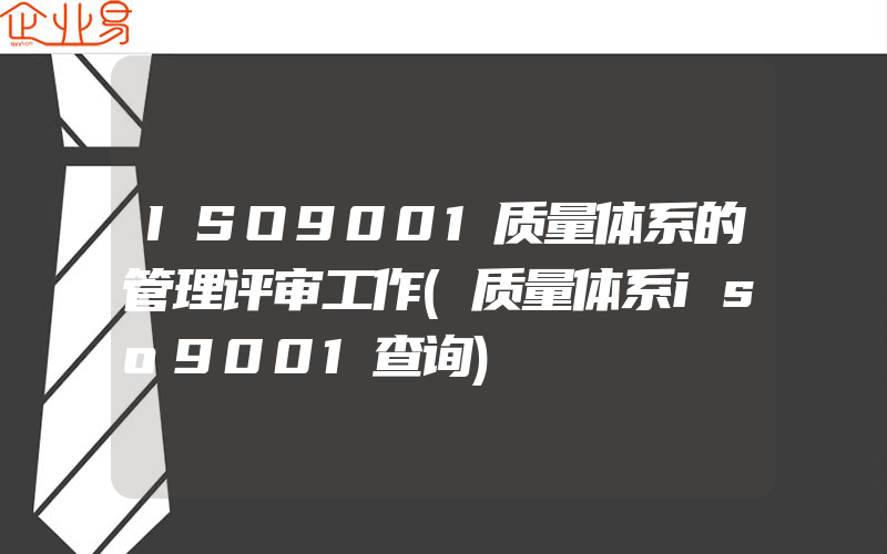 ISO9001质量体系的管理评审工作(质量体系iso9001查询)