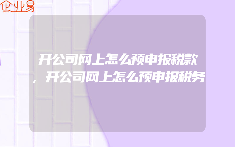 开公司网上怎么预申报税款,开公司网上怎么预申报税务