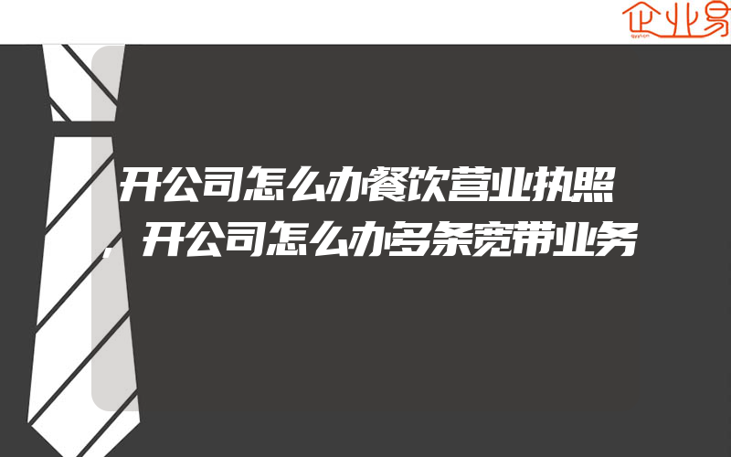 开公司怎么办餐饮营业执照,开公司怎么办多条宽带业务