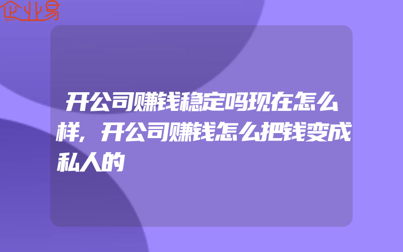 开公司赚钱稳定吗现在怎么样,开公司赚钱怎么把钱变成私人的