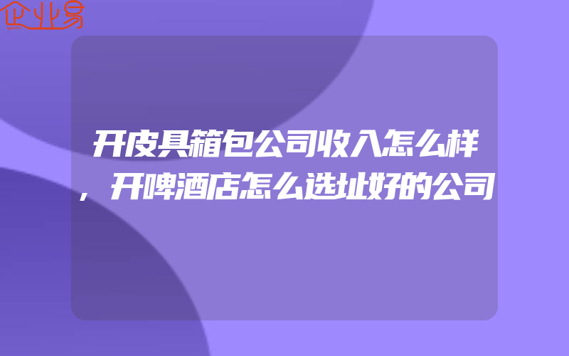 开皮具箱包公司收入怎么样,开啤酒店怎么选址好的公司