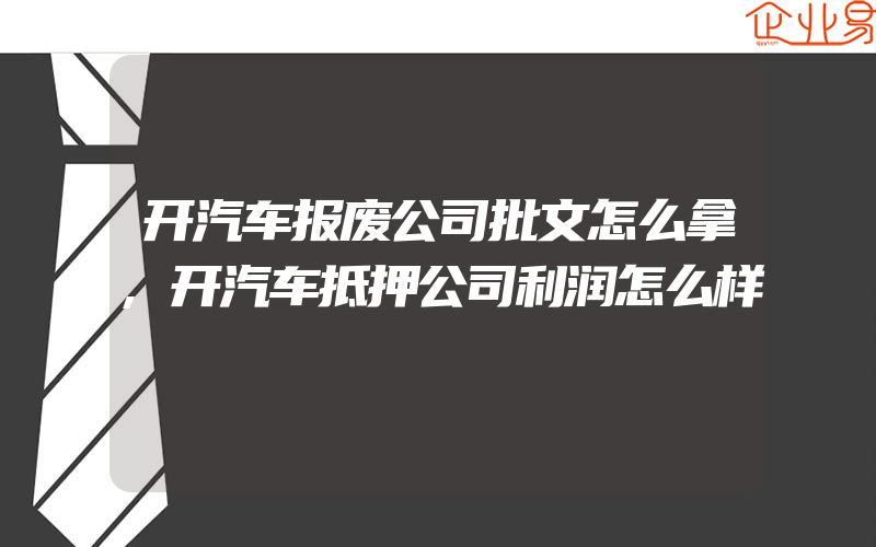 开汽车报废公司批文怎么拿,开汽车抵押公司利润怎么样