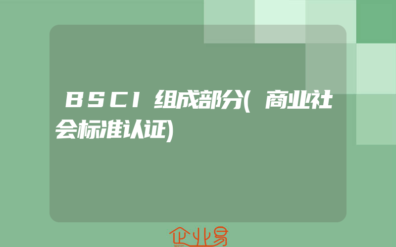 BSCI组成部分(商业社会标准认证)