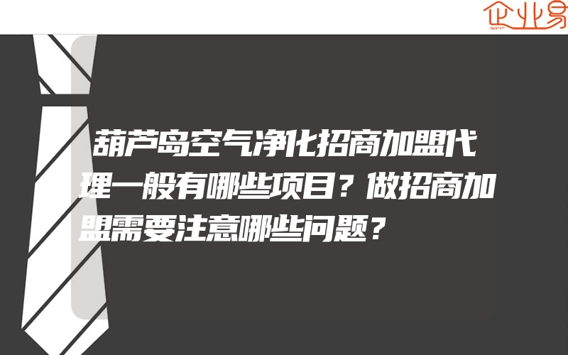 葫芦岛空气净化招商加盟代理一般有哪些项目？做招商加盟需要注意哪些问题？