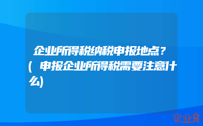 企业所得税纳税申报地点？(申报企业所得税需要注意什么)