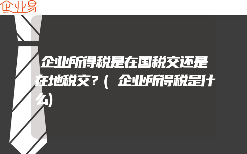 企业所得税是在国税交还是在地税交？(企业所得税是什么)