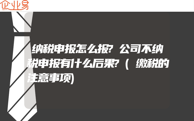 纳税申报怎么报?公司不纳税申报有什么后果?(缴税的注意事项)