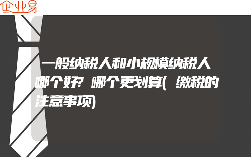 一般纳税人和小规模纳税人哪个好?哪个更划算(缴税的注意事项)