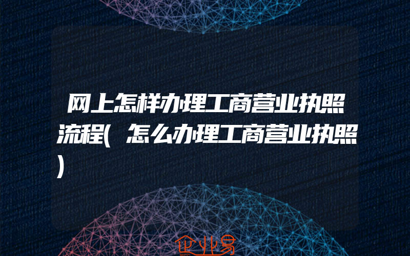 网上怎样办理工商营业执照流程(怎么办理工商营业执照)