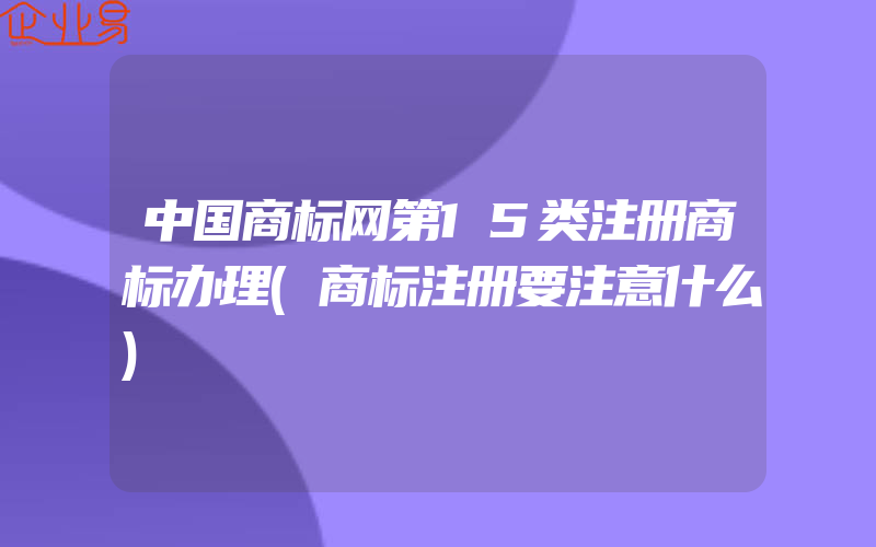 中国商标网第15类注册商标办理(商标注册要注意什么)