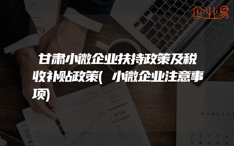 甘肃小微企业扶持政策及税收补贴政策(小微企业注意事项)