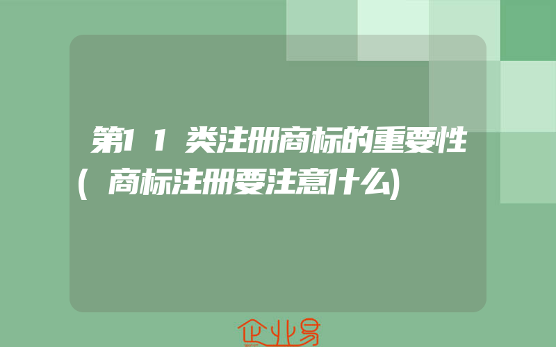 第11类注册商标的重要性(商标注册要注意什么)