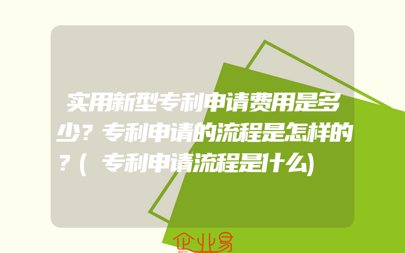 实用新型专利申请费用是多少？专利申请的流程是怎样的？(专利申请流程是什么)