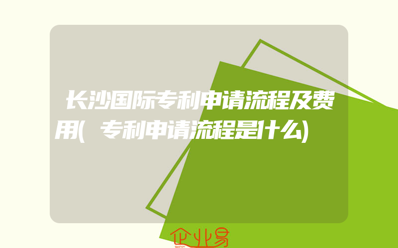 长沙国际专利申请流程及费用(专利申请流程是什么)