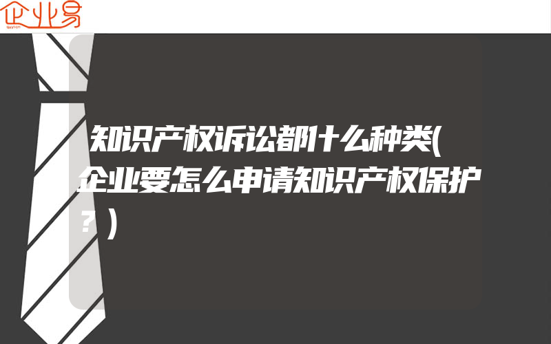 知识产权诉讼都什么种类(企业要怎么申请知识产权保护？)