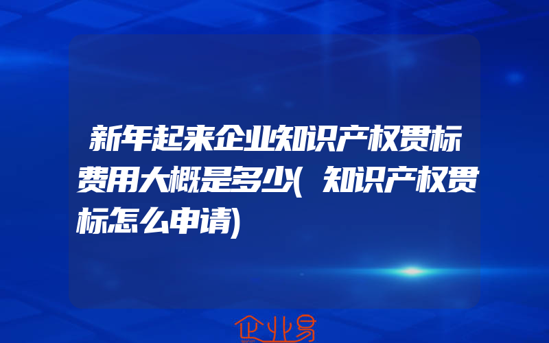 新年起来企业知识产权贯标费用大概是多少(知识产权贯标怎么申请)