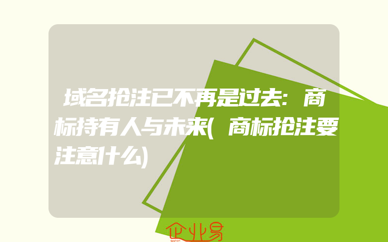 域名抢注已不再是过去:商标持有人与未来(商标抢注要注意什么)