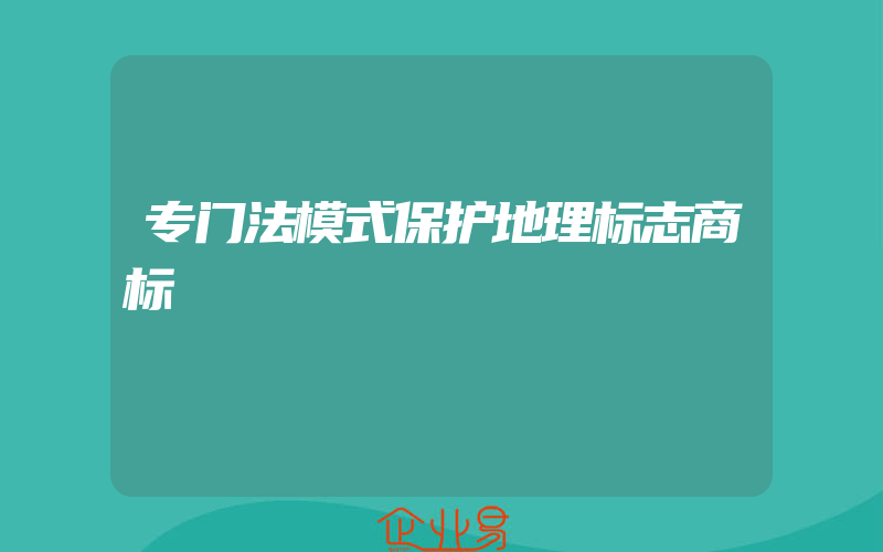 专门法模式保护地理标志商标