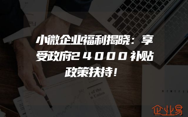 小微企业福利揭晓：享受政府24000补贴政策扶持！
