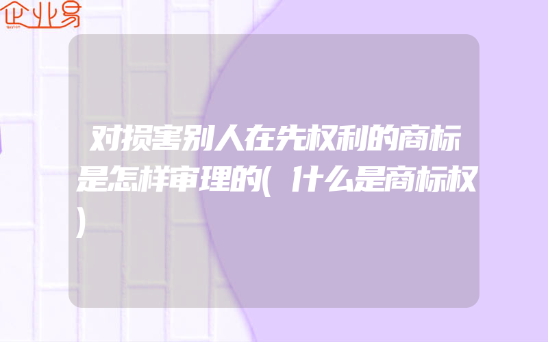 对损害别人在先权利的商标是怎样审理的(什么是商标权)