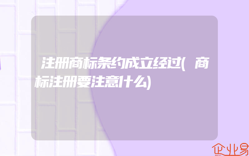 注册商标条约成立经过(商标注册要注意什么)