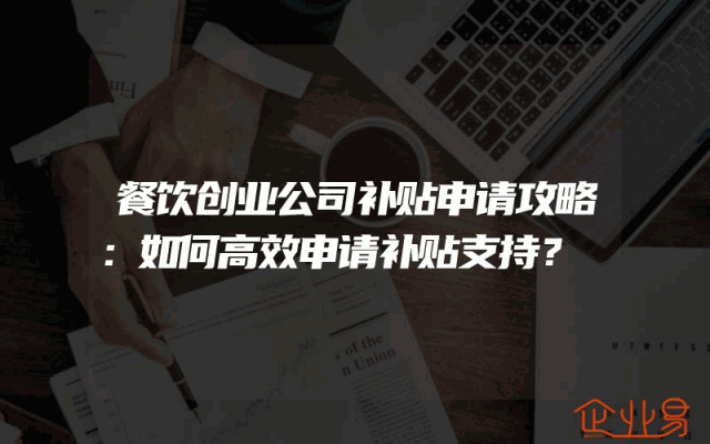 餐饮创业公司补贴申请攻略：如何高效申请补贴支持？