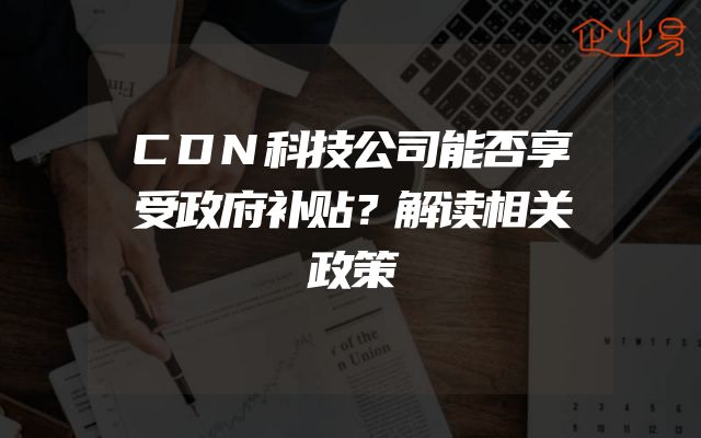 CDN科技公司能否享受政府补贴？解读相关政策